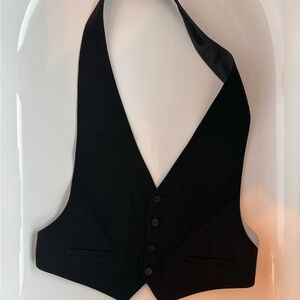 Classic Black Button Front Vest